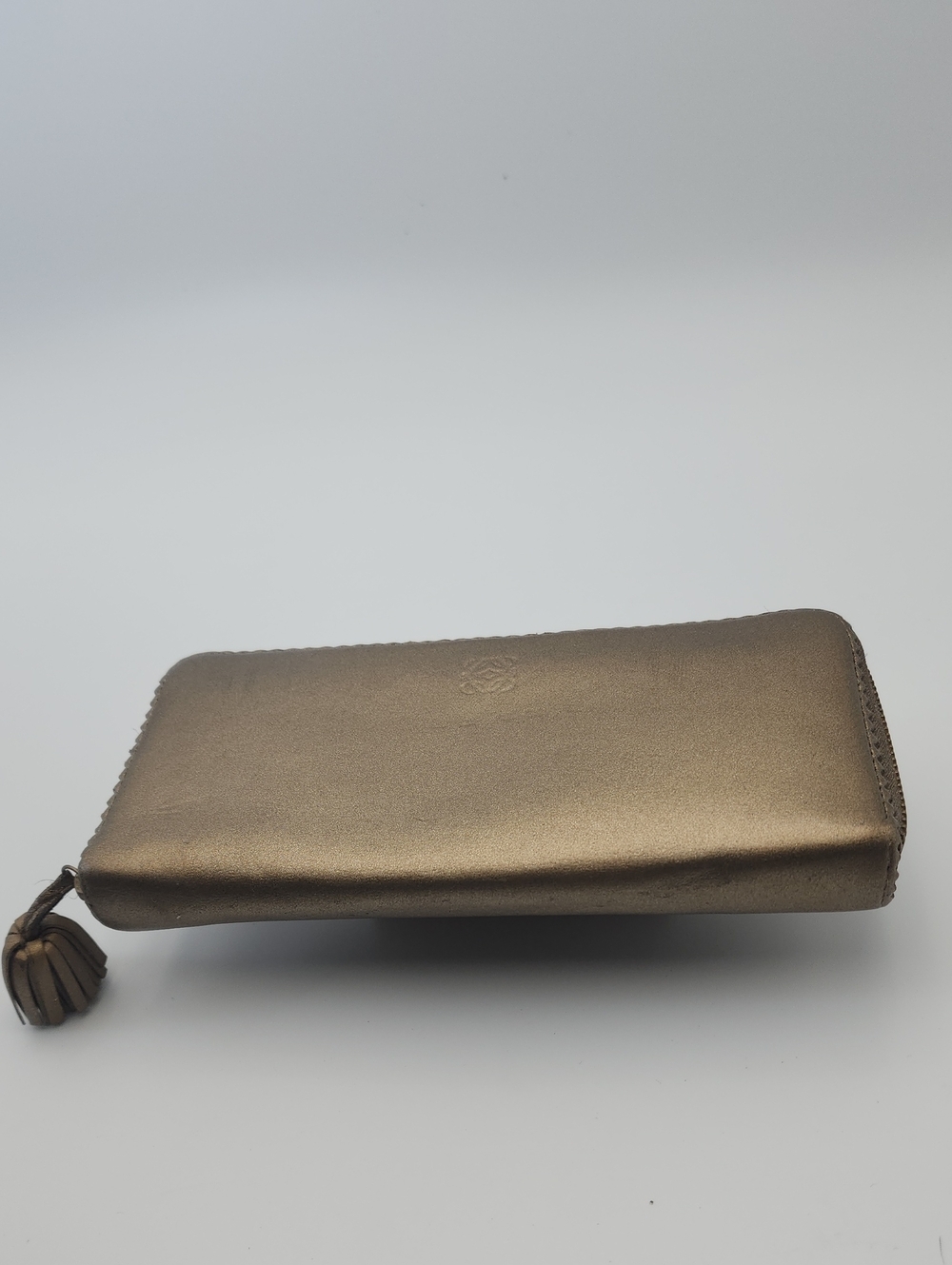 LOEWE Anagram Continental Long Zip Around Wallet Metallic Bronze Gold Leather - Picture 6 of 16